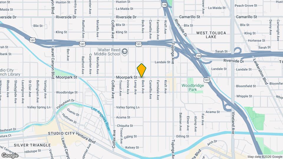 11540 Moorpark St Map and Location Details