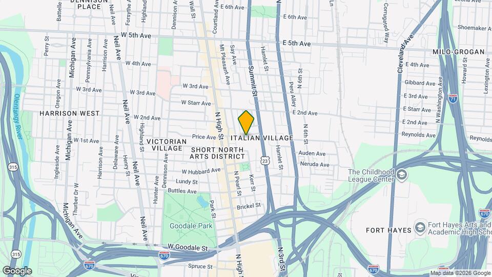 69 E 1st Ave Map and Location Details