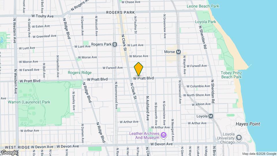 1646 W Pratt Blvd, Unit TWO BEDROOMS - Unit 1I Map and Location Details