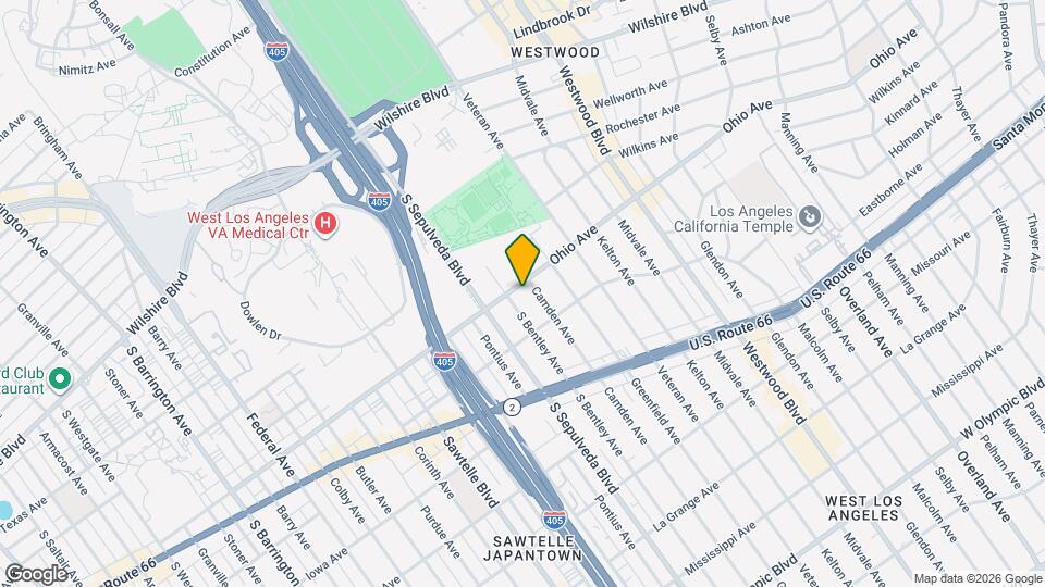 1506 S Bentley Ave Map and Location Details