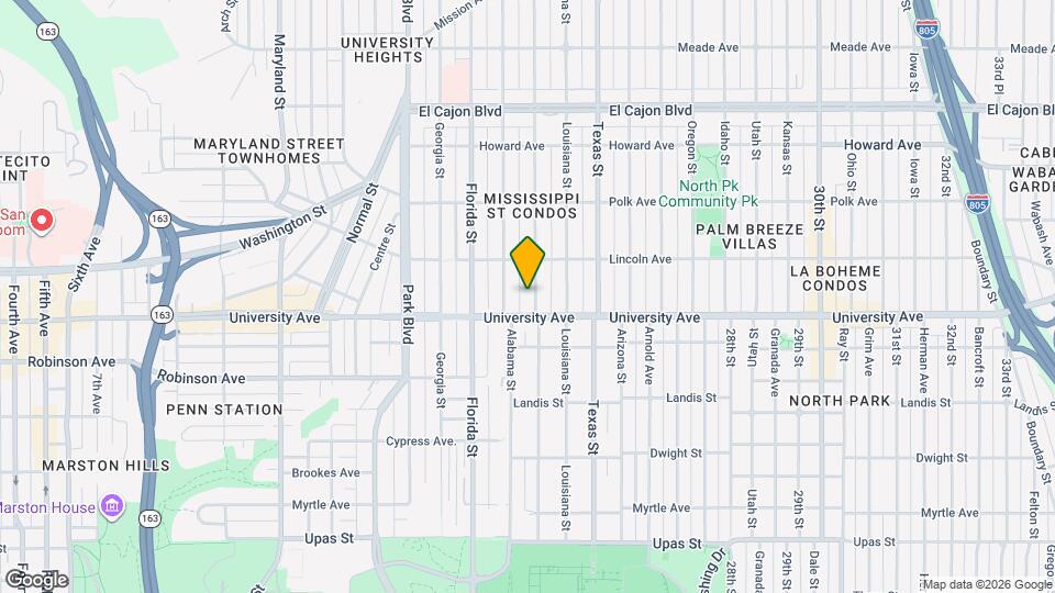 3936 Mississippi St, Unit B Map and Location Details