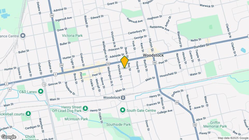 592 Peel St Map and Location Details