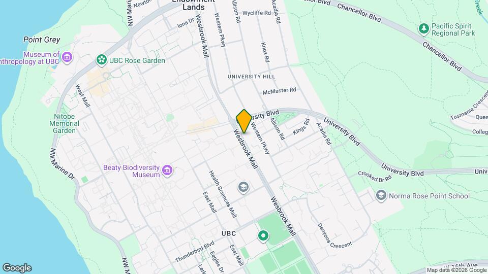 2250 Wesbrook Mall Map and Location Details