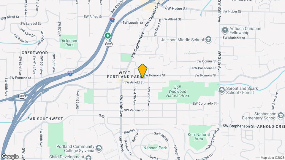 4537 SW Arnold St Map and Location Details