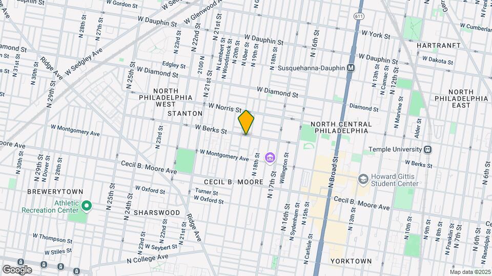 1820 W Berks St Map and Location Details