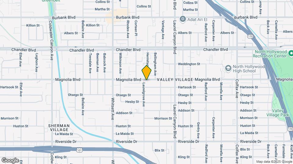 12254 Magnolia Blvd Map and Location Details
