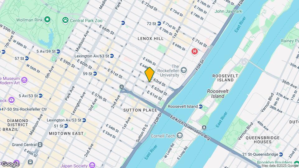 401 E 62nd St Mapa y Detalles de la Ubicación