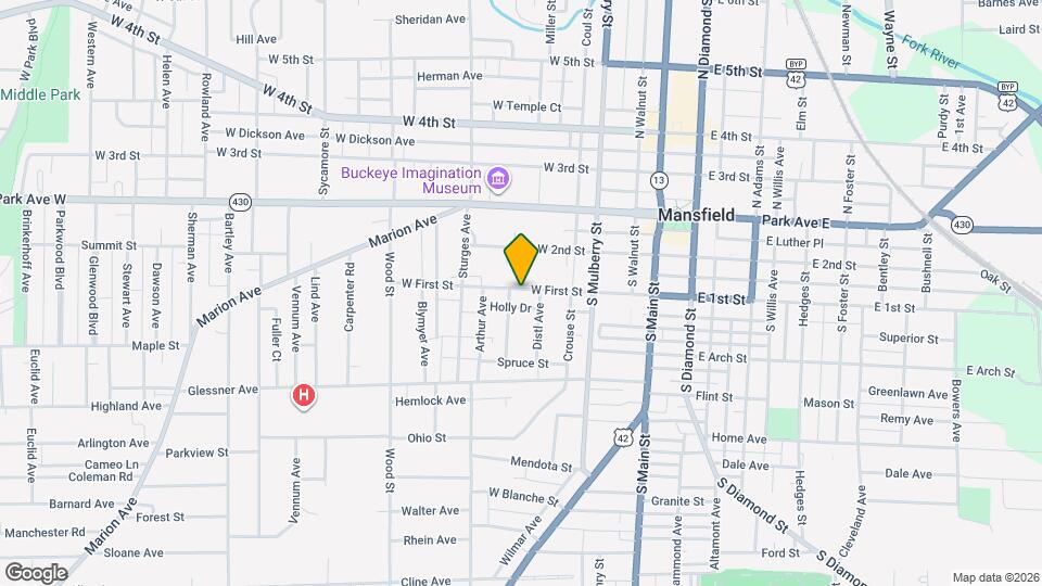 143 W 1st St Map and Location Details