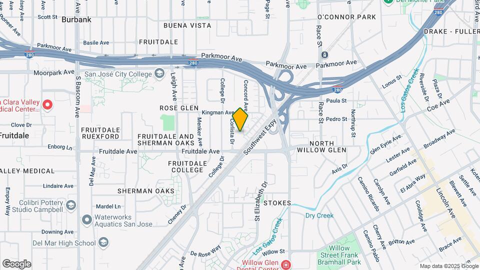 821 Nevin Way Map and Location Details