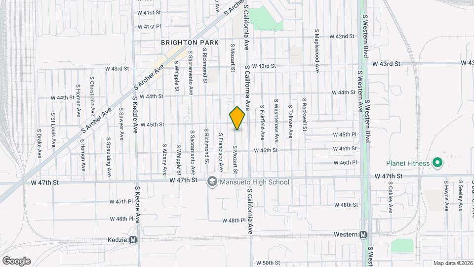 4521 S Mozart St Map and Location Details