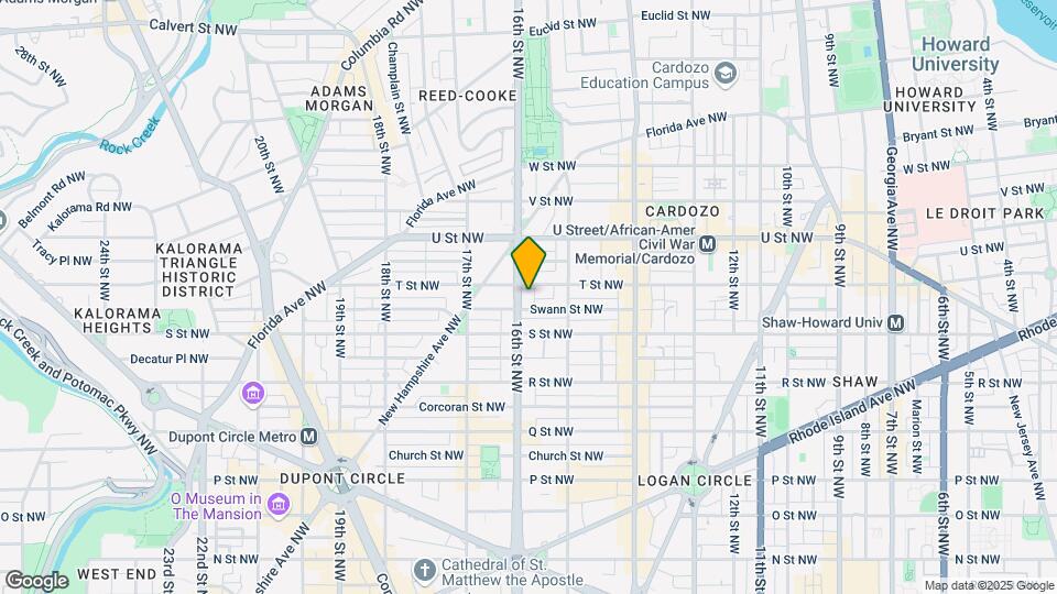 1829-1835 16th St NW Mapa y Detalles de la Ubicación