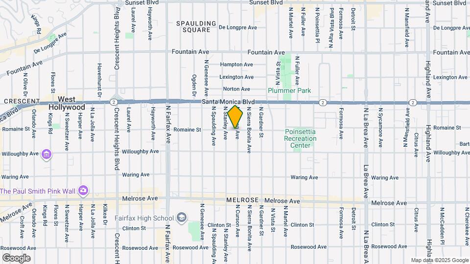 951 N Curson Ave, Unit 1 Mapa y Detalles de la Ubicación