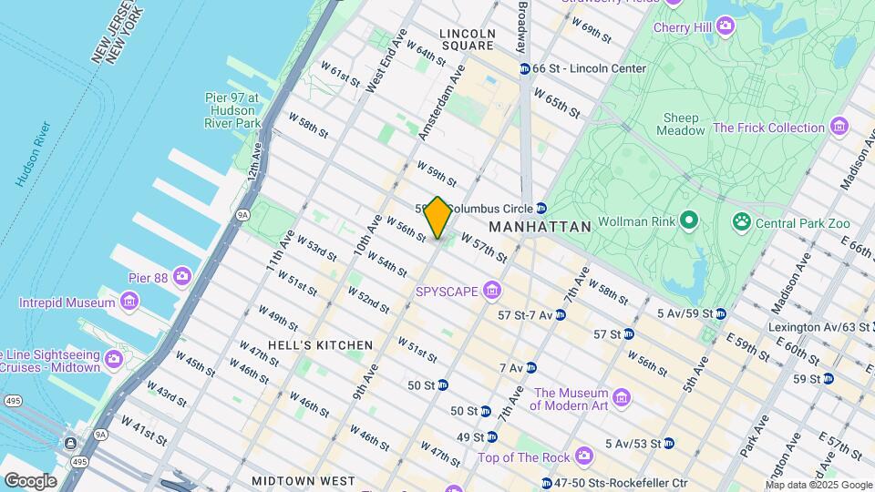 401 W 56th St Map and Location Details