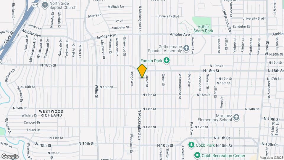 1625 N Mockingbird Ln Map and Location Details