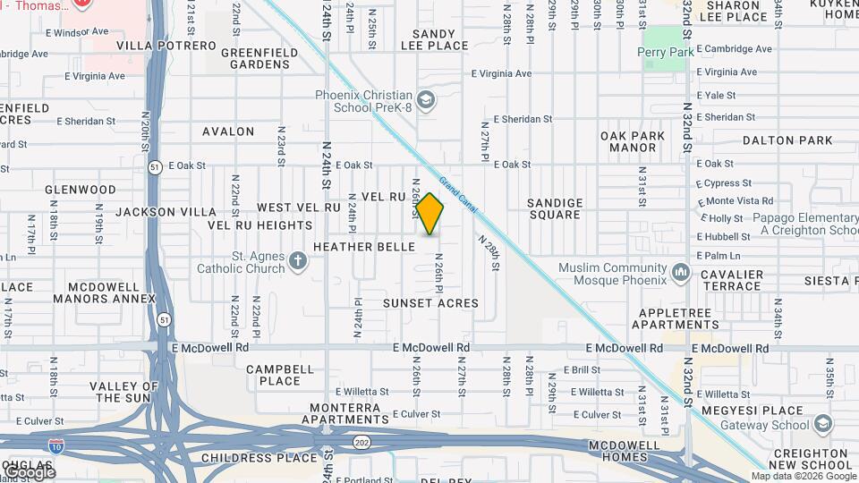 2028 N 26th Pl, Unit 1 Map and Location Details