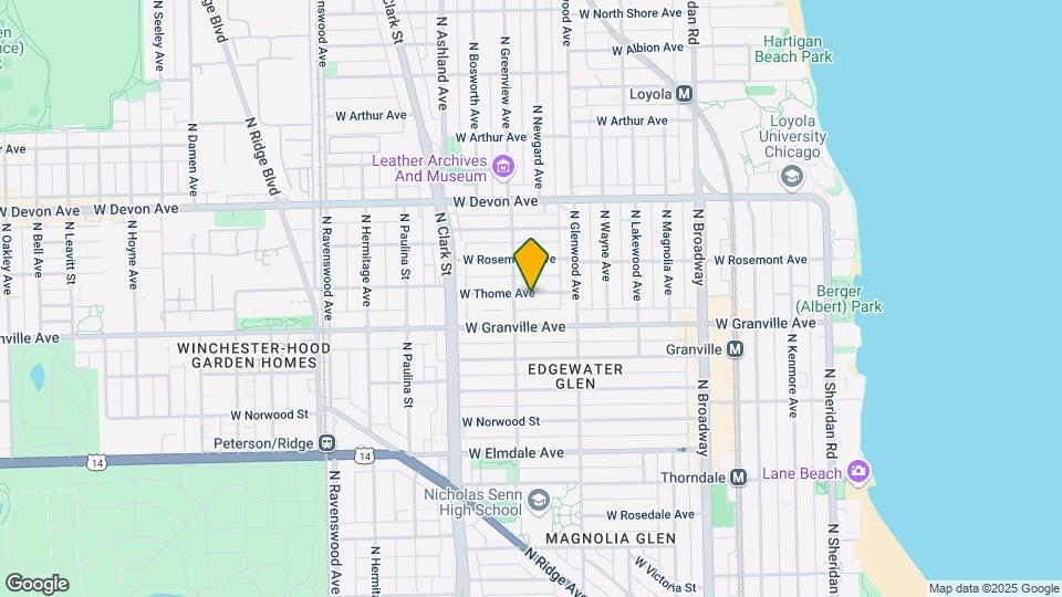 1445 W Thome Ave-Unit -204 Map and Location Details