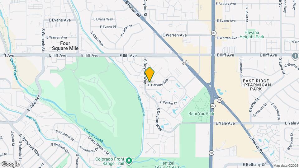 9725 E Harvard Ave, Unit 9725 E Harvard Map and Location Details