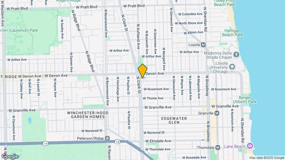 1548 W Highland Ave Map and Location Details