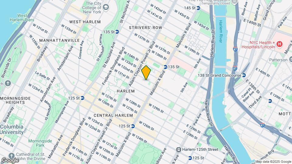 130 W 132nd St, Unit Garden Map and Location Details