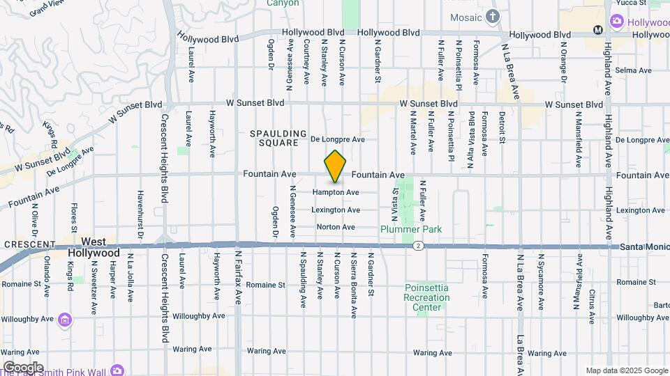 7611 Hampton, West Hollywood, CA Map and Location Details