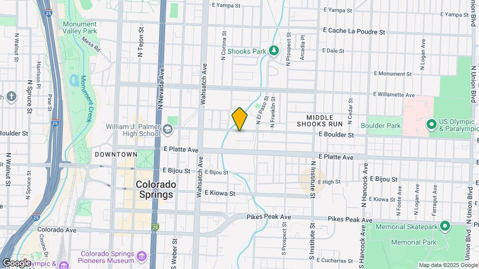 615 E St Vrain St Map and Location Details