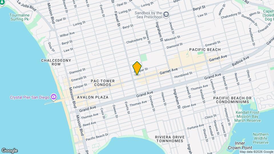 1322 Garnet Ave, Unit 201 Map and Location Details