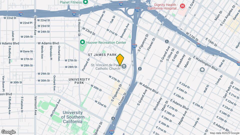 641 W Adams Blvd Mapa y Detalles de la Ubicación
