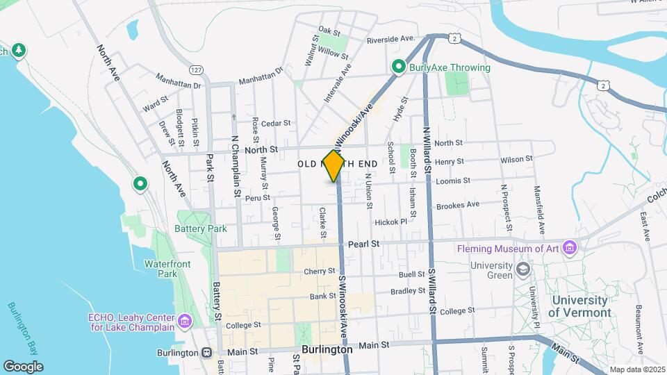 85 N Winooski Ave Map and Location Details