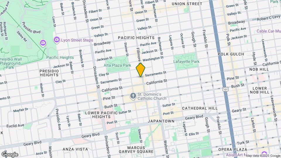 2131 Fillmore St Map and Location Details