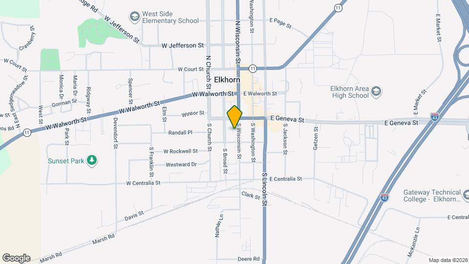 114 S Wisconsin St Map and Location Details