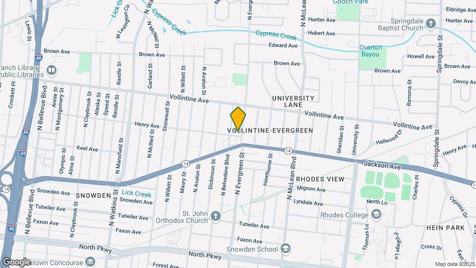 865 N Evergreen St Map and Location Details
