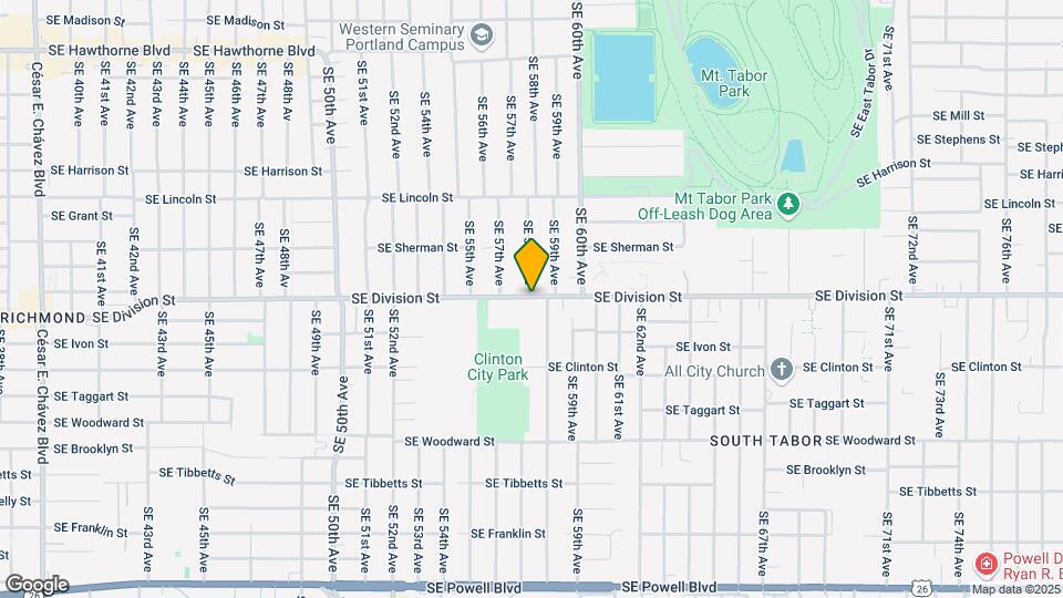 5822 SE Division St Map and Location Details