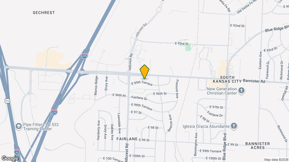 5908 E 95th Terrace Map and Location Details