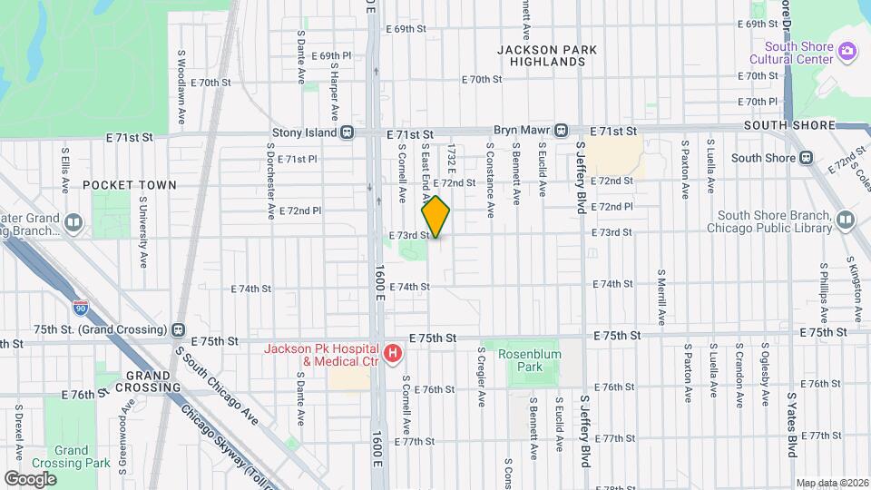 7309 S East End Ave Map and Location Details