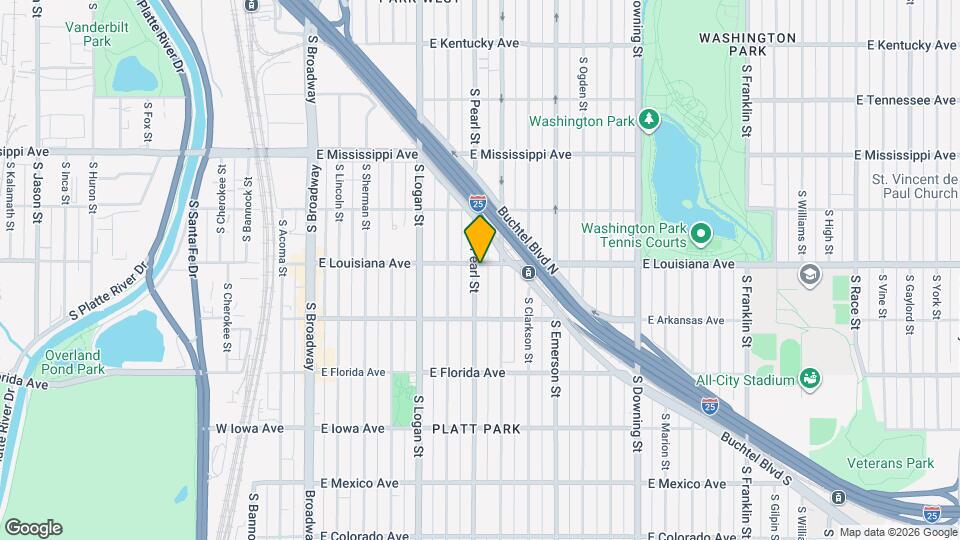1302 S Pearl St Map and Location Details