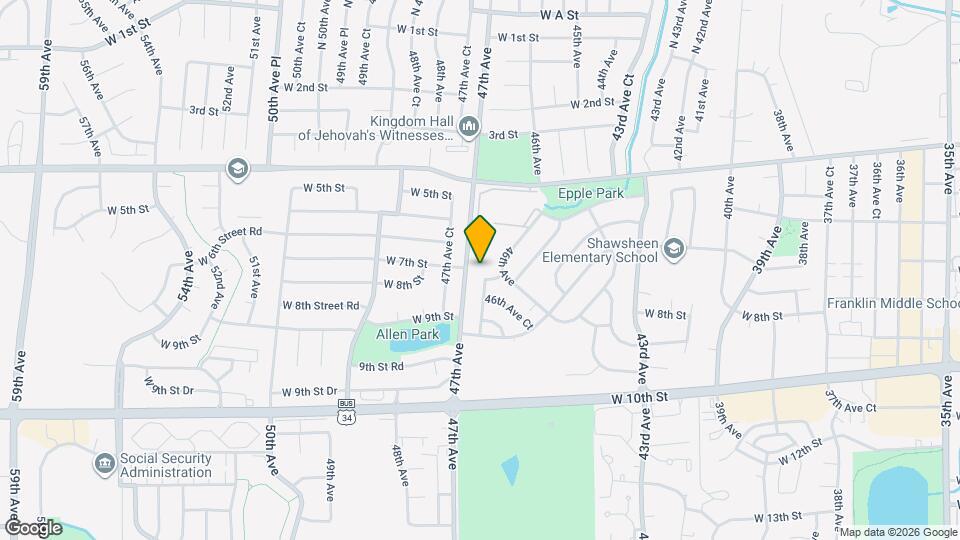 4619 W 5th St Map and Location Details