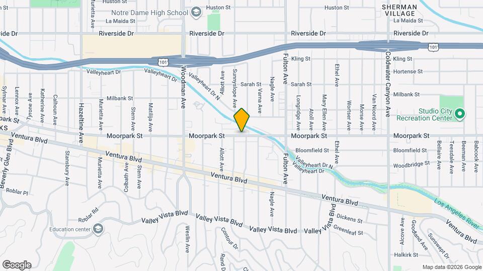 13437 Moorpark St Map and Location Details