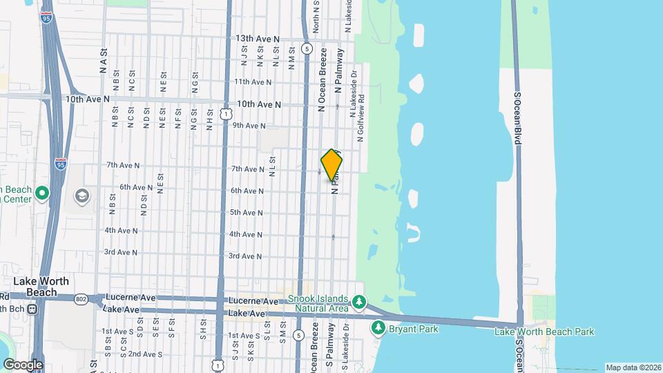 611 N Palmway Map and Location Details