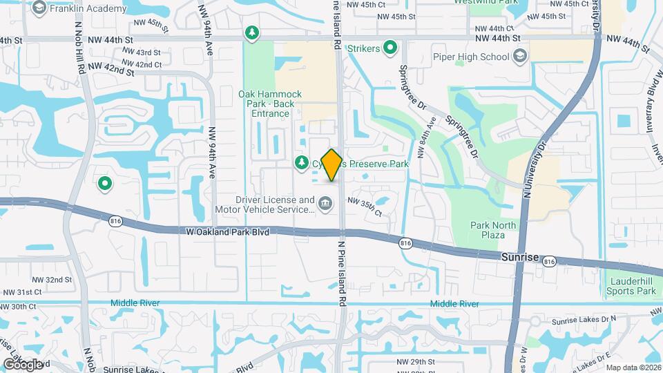 3737 N Pine Island Rd Map and Location Details