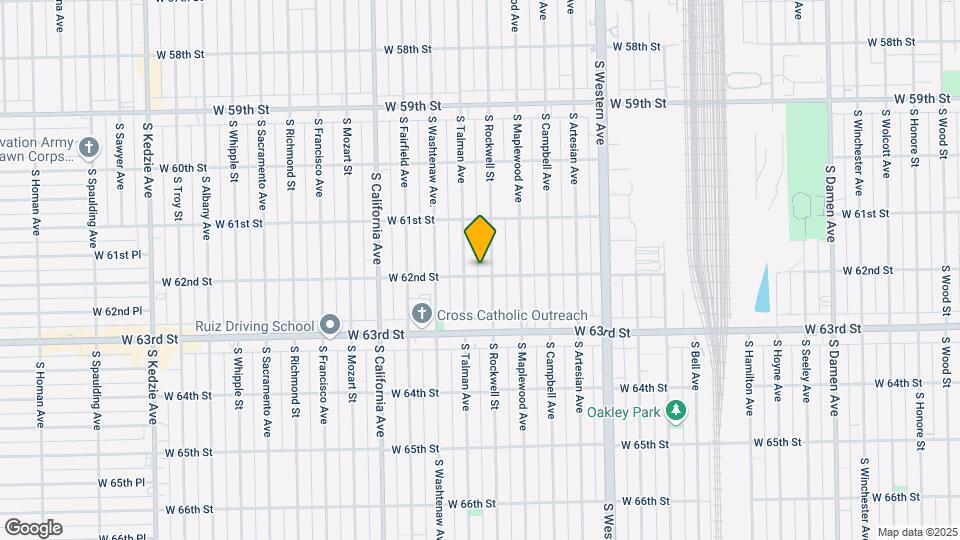 6158 S Rockwell St Map and Location Details