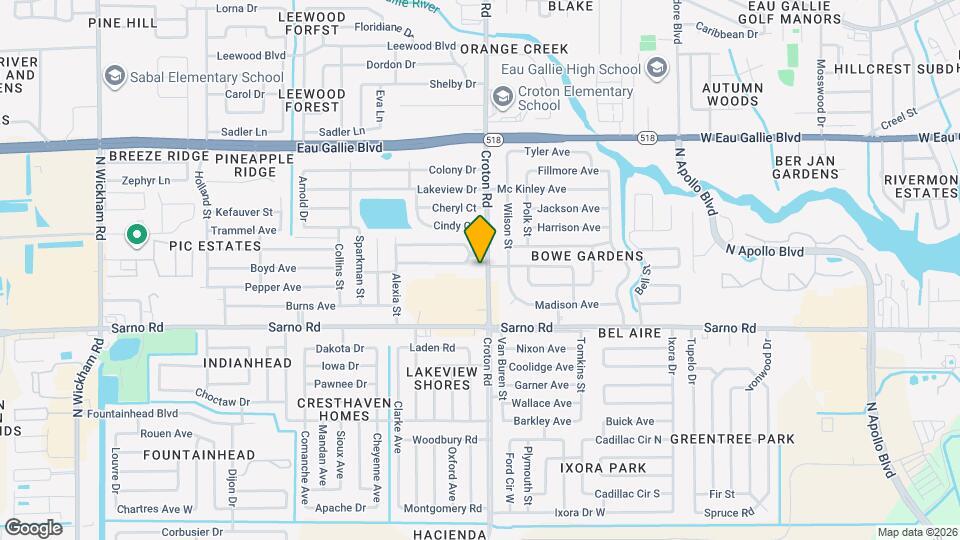 1040 Croton Rd Map and Location Details