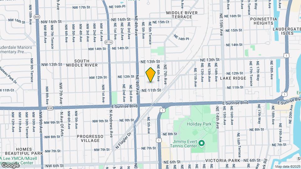 1117 NE 5th Terrace Map and Location Details