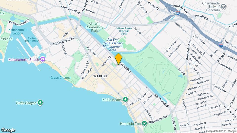 Waikiki Whale Watcher Map and Location Details