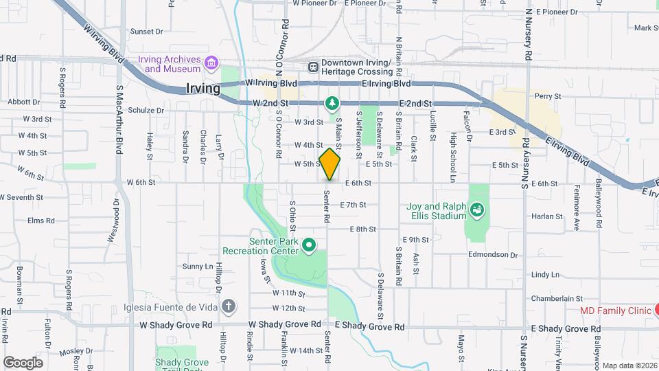 104 E 6th St Map and Location Details