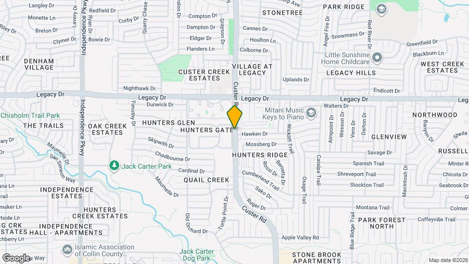 Archstone Legacy Apartments Map and Location Details