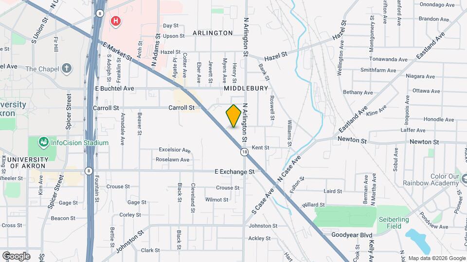 University of Akron Apartments Map and Location Details