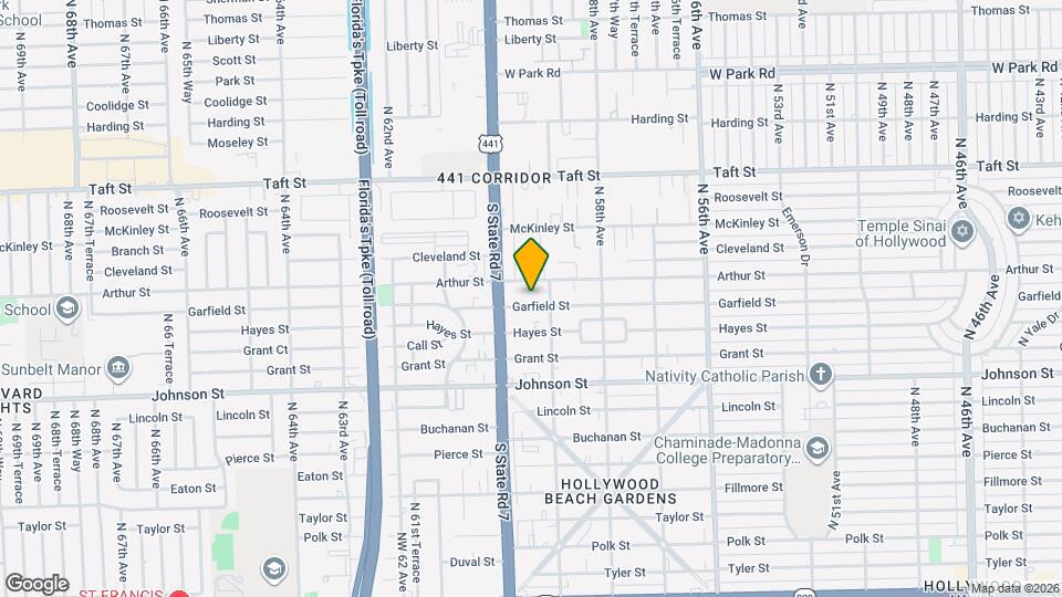 5921 Garfield St Map and Location Details