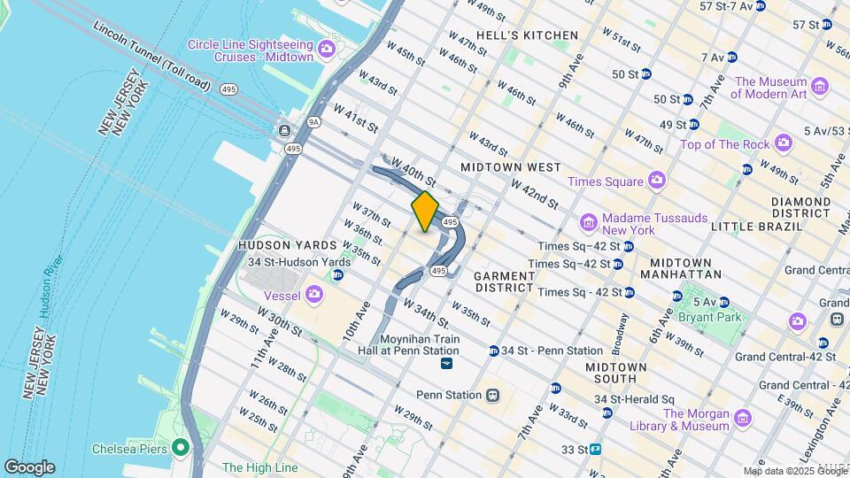 445 W 37th St Map and Location Details