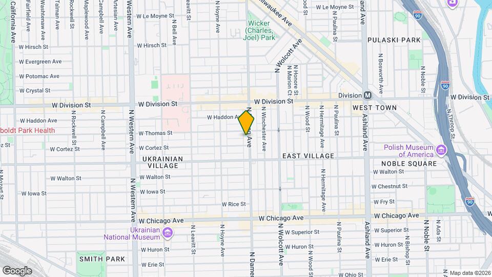 1042 N Damen Ave, Unit 3 Mapa y Detalles de la Ubicación