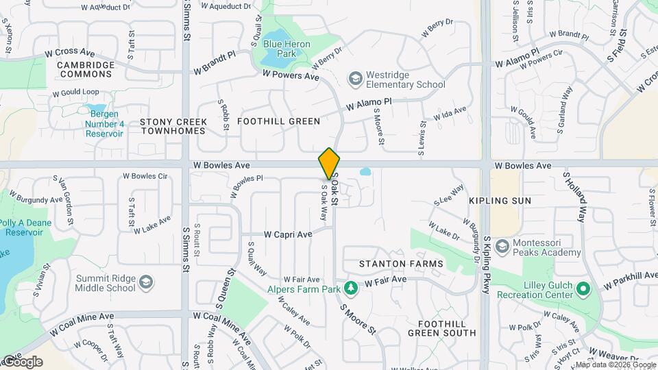 5940 S Oak Way Map and Location Details